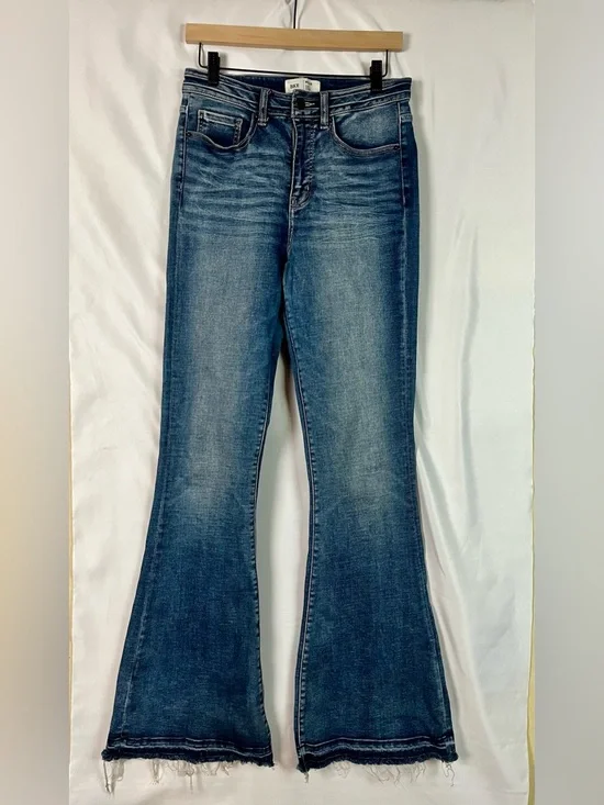 BKE Women's Billie slim fit high rise super flare jeans 28x35.5 - Picture 1 of 14